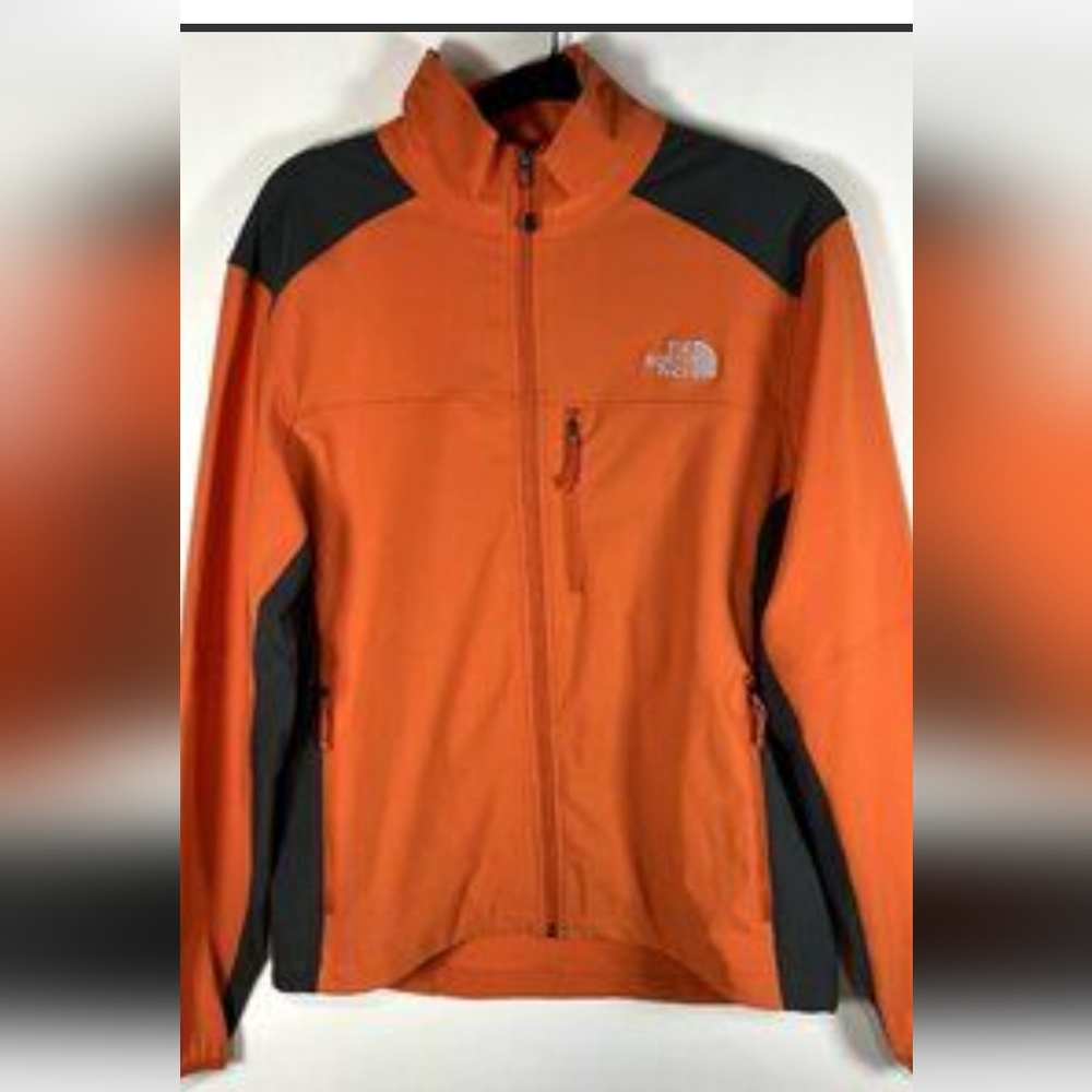 The North Face Men's Apex Softshell Orange And Gray Windbreaker Small
